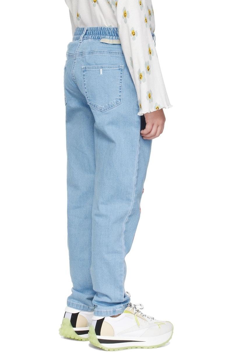 Kids STELLA MCCARTNEY Mushroom Embroidery Jeans - Blue