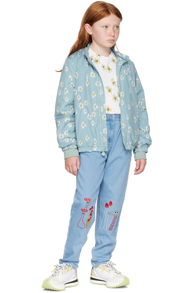 【モンブラン】ステラマッカートニーキッズ デニム 10y Kids STELLA MCCARTNEY Mushroom Embroidery Jeans - Blue