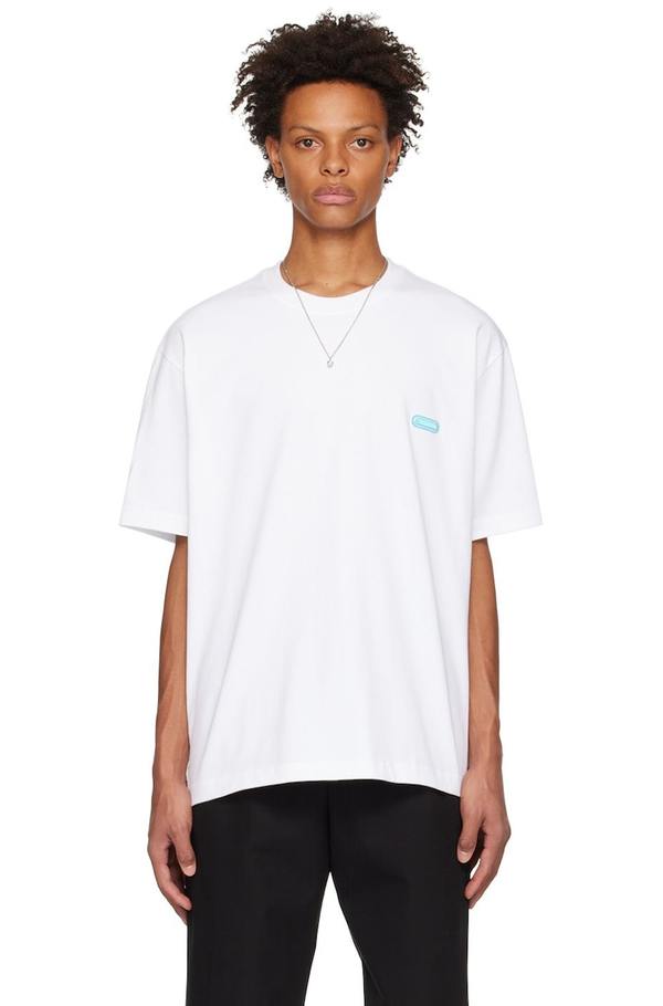 【関税込み】Solid Homme ホワイト ロゴ刺繍 Tシャツ Solid-Homme-White-Embroidered-