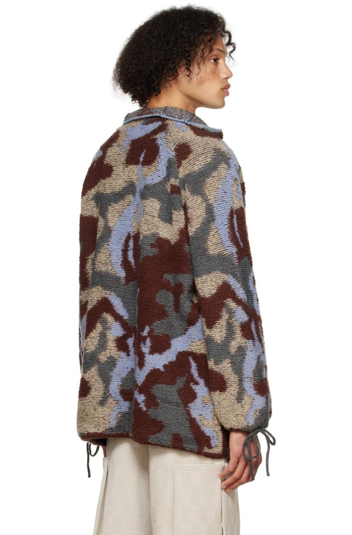 Isa Boulder SSENSE Exclusive Towel Camo Turtleneck - Brown/Blue 