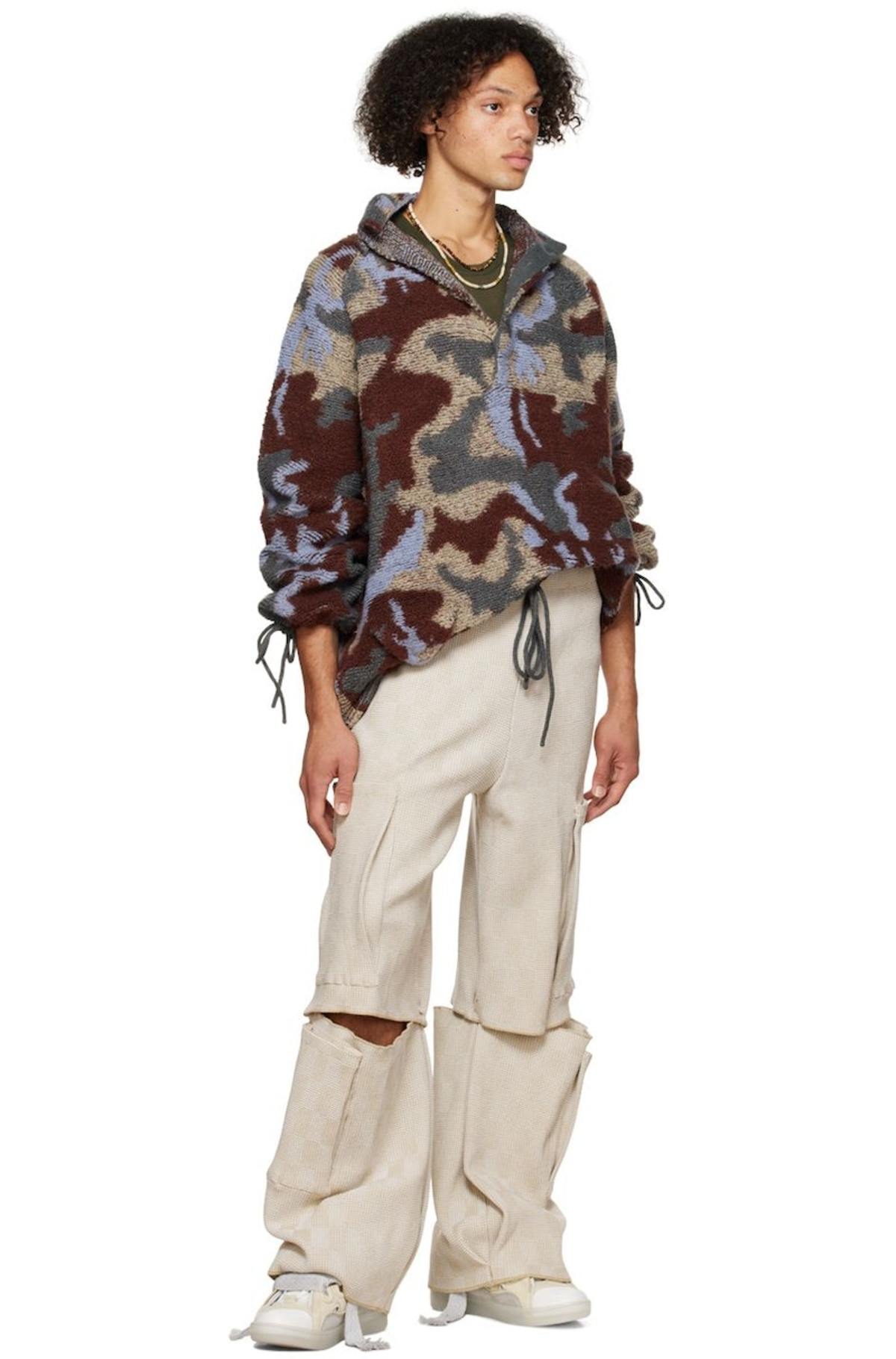 Isa Boulder SSENSE Exclusive Towel Camo Turtleneck - Brown/Blue 