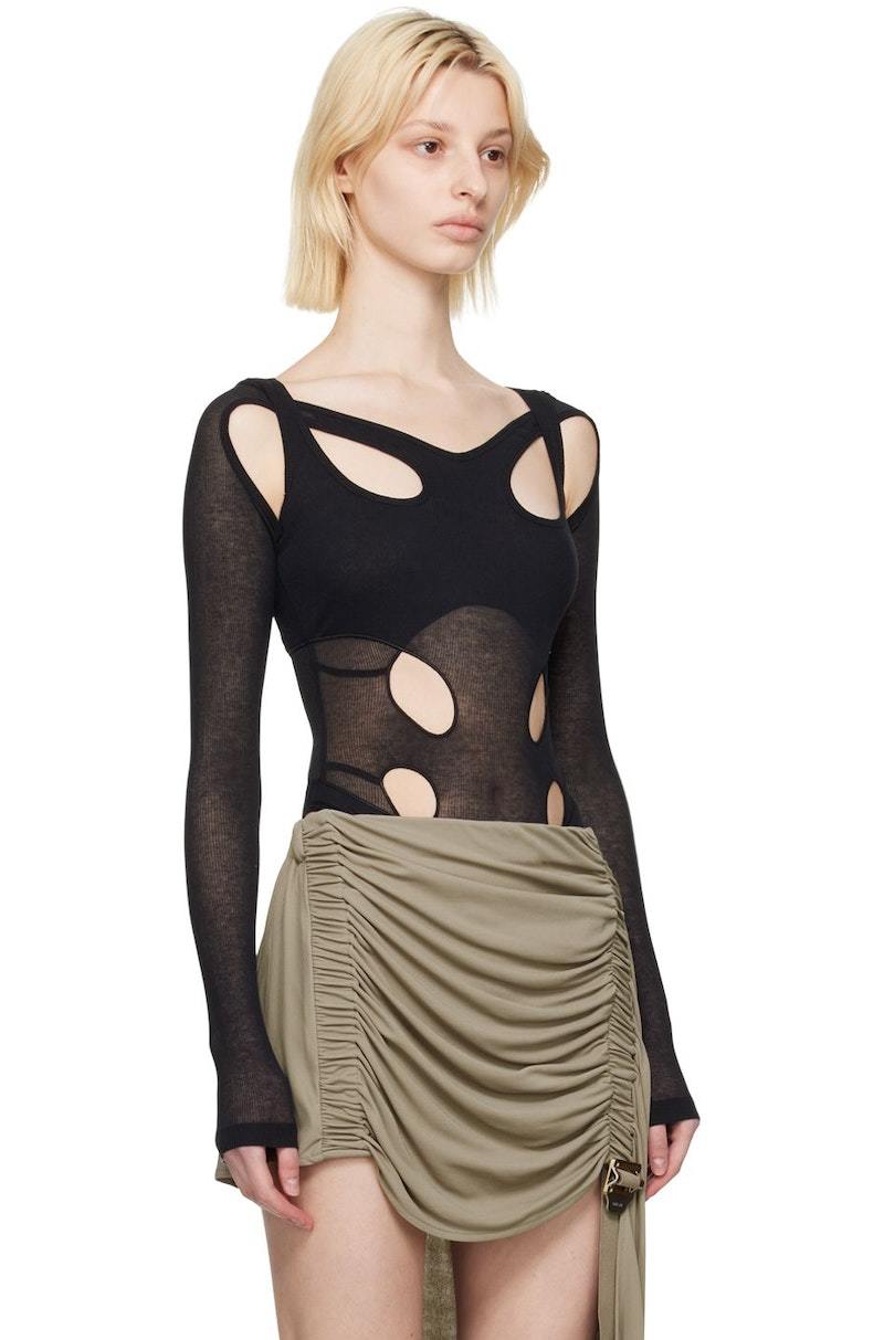 Dion Lee Triple Loop Bodysuit Black Garmentory