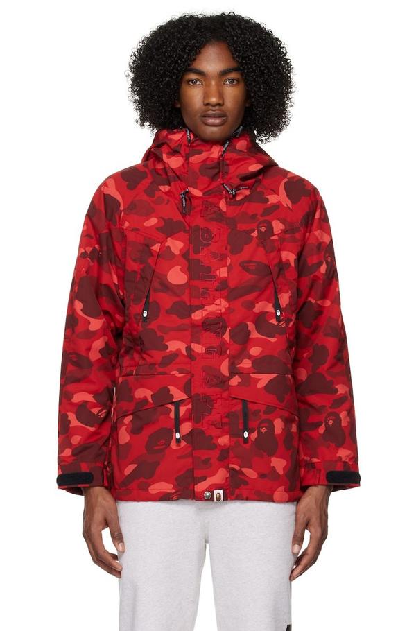 Bape Camo Snowboard Jacket Red Garmentory