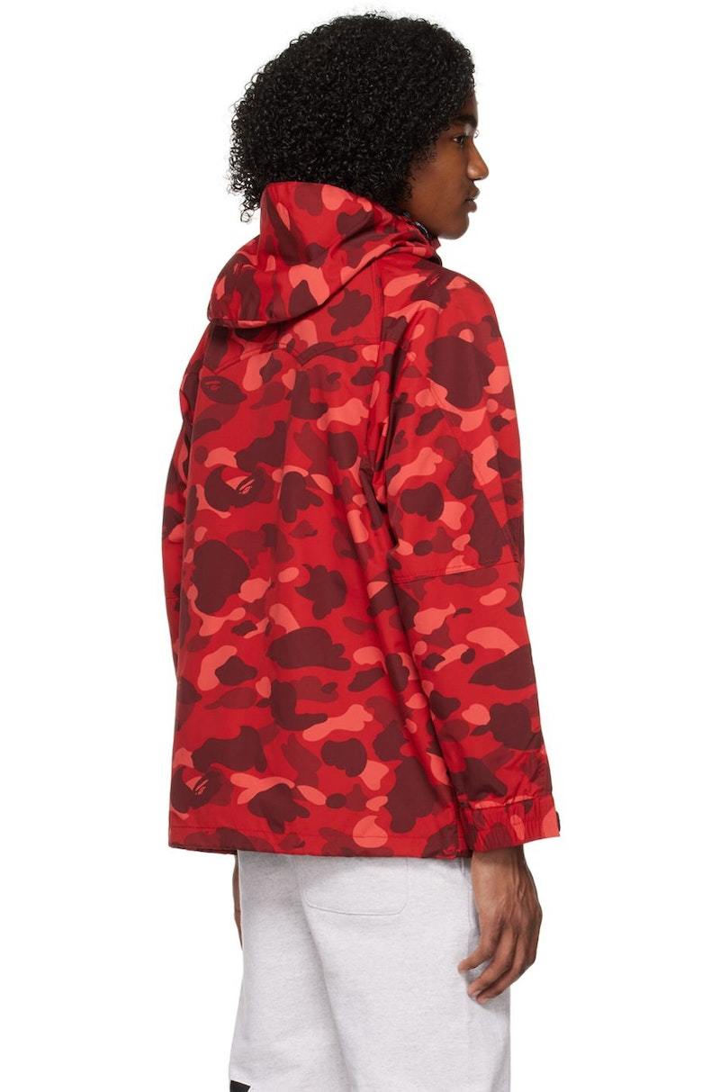 A BATHING APE / COLOR CAMO BOARD JACKET/L/ナイロン/RED/カモフラ/001HJG301005X A BATHING APE◇COLOR CAMO SNOWBOARD JACKET/L/ナイロン/RED/カモフラ