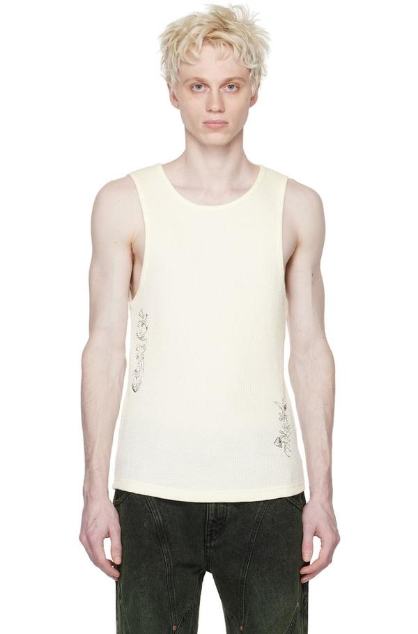 Andersson Bell White Flower Man Tank Top | Garmentory