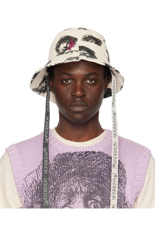 JW Anderson Off-White Rembrandt Asymmetrical Bucket Hat Garmentory - Main Image