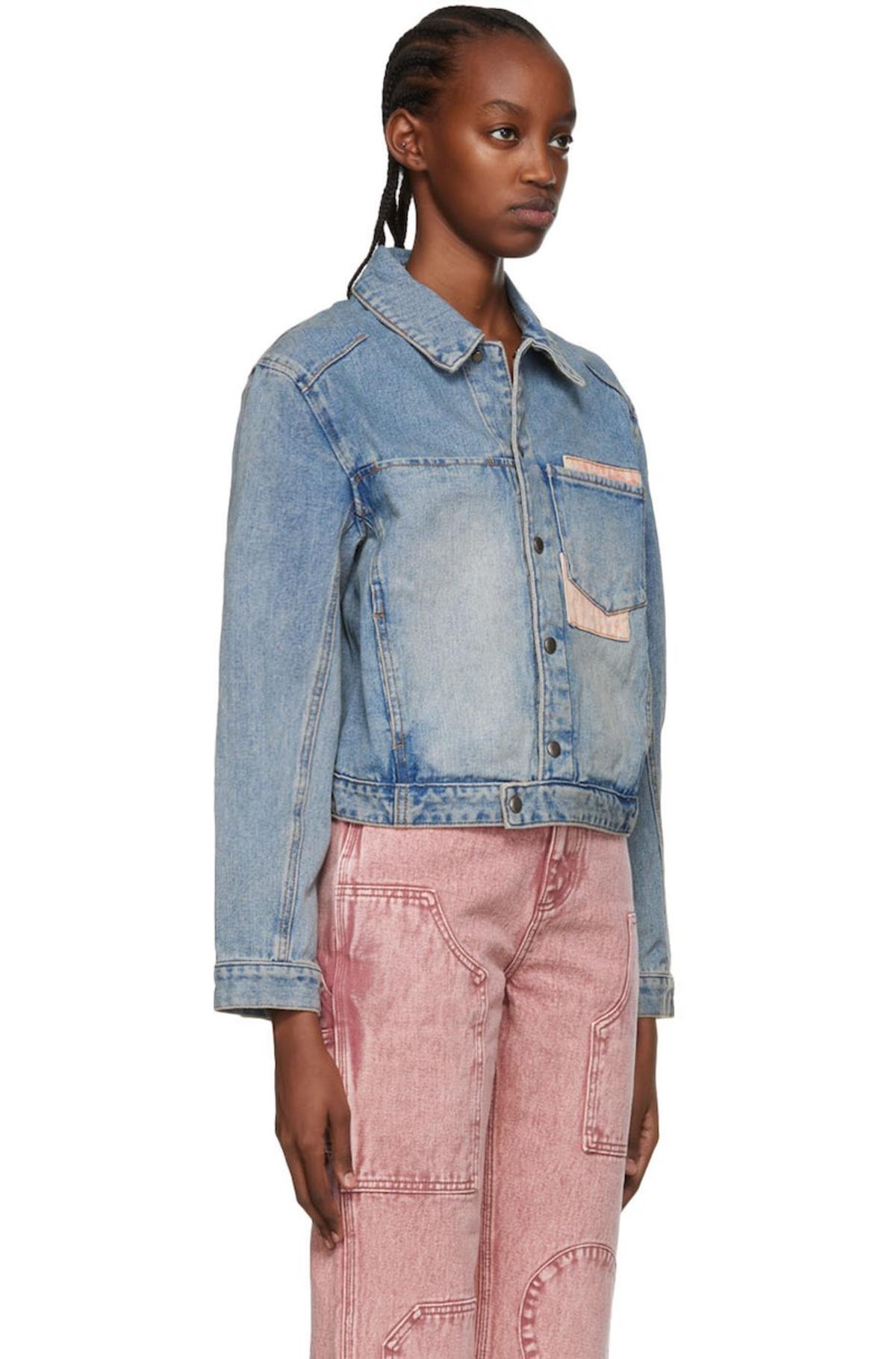 Andersson Bell Blue Patchwork Denim Jacket | Garmentory Andersson Bell Blue Patchwork Denim Jacket | Garmentory