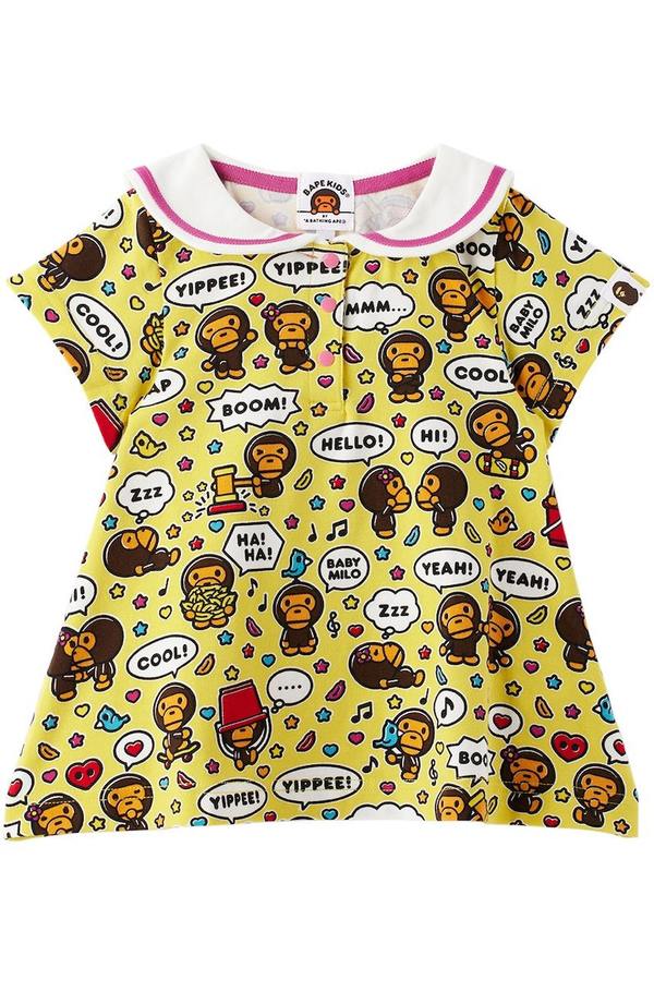 Kids Bape Baby Baby Milo Speech Dress - Yellow on Garmentory