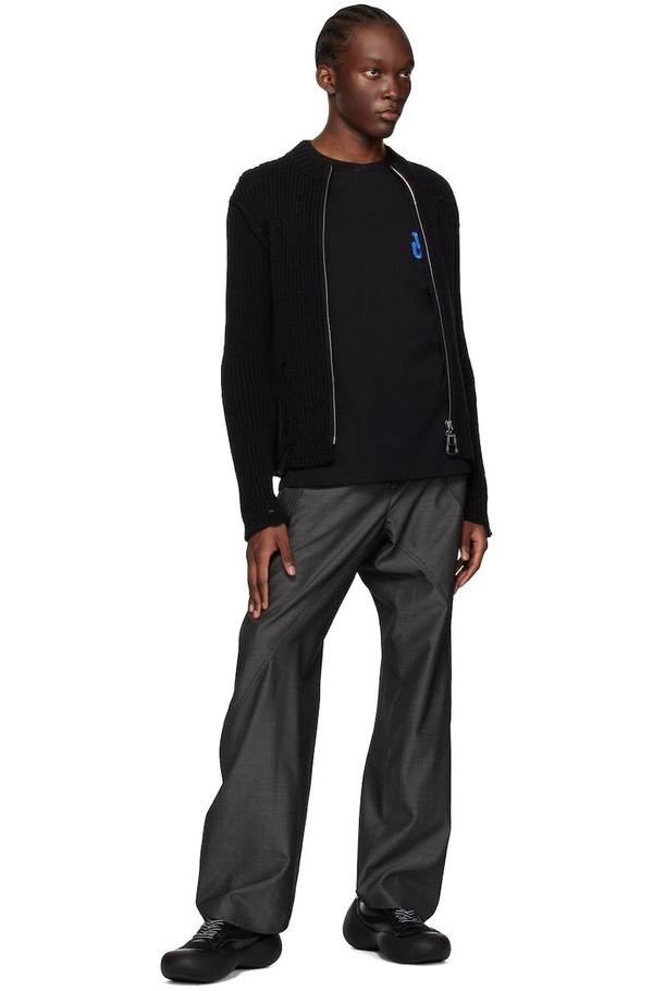 【送料&関税込】J.W. Anderson Black Satin Top JW ANDERSON Tab Sleeve satin top | Harvey Nichols