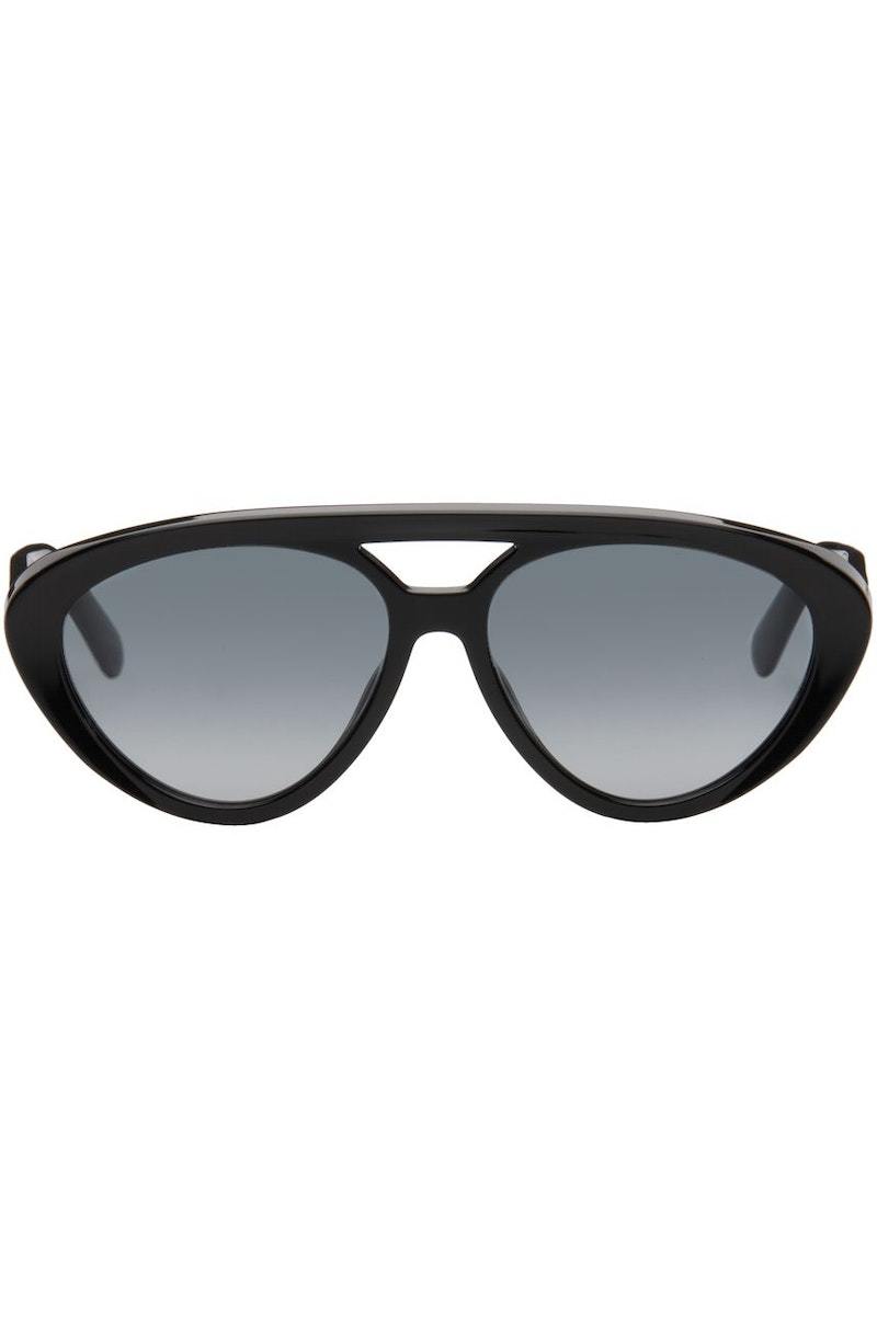 Stella McCartney Black Aviator Sunglasses | Garmentory display picture 1