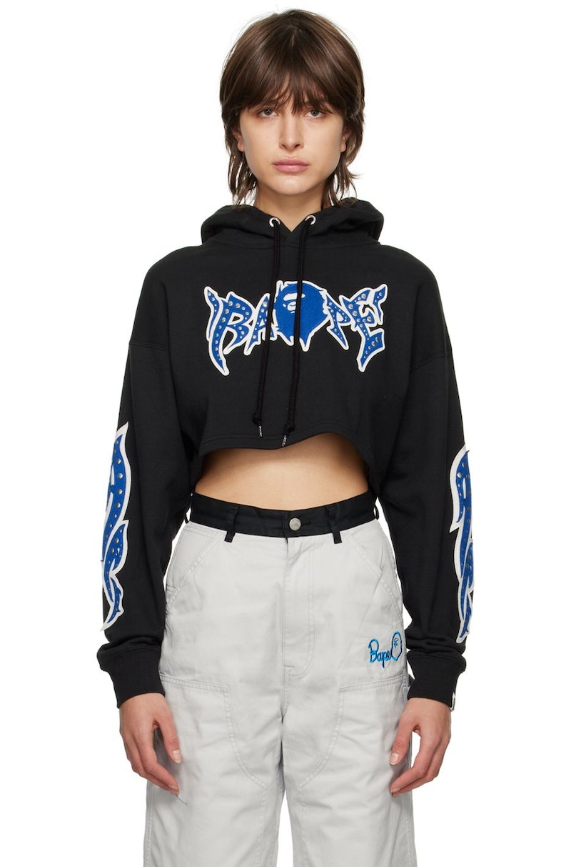 トップス BAPE GRAFFITI STUDDED CROPPED HOODIE S BAPE GRAFFITI STUDDED CROPPED HOODIE S