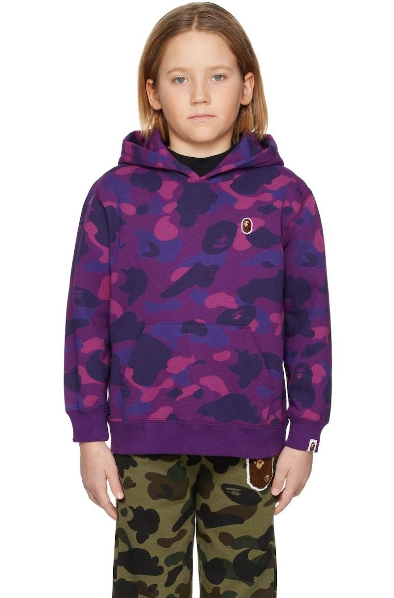 Pink Youth Bape Hoodie MINIDORA Boy's Fashion Camo Hoodie Full Zip