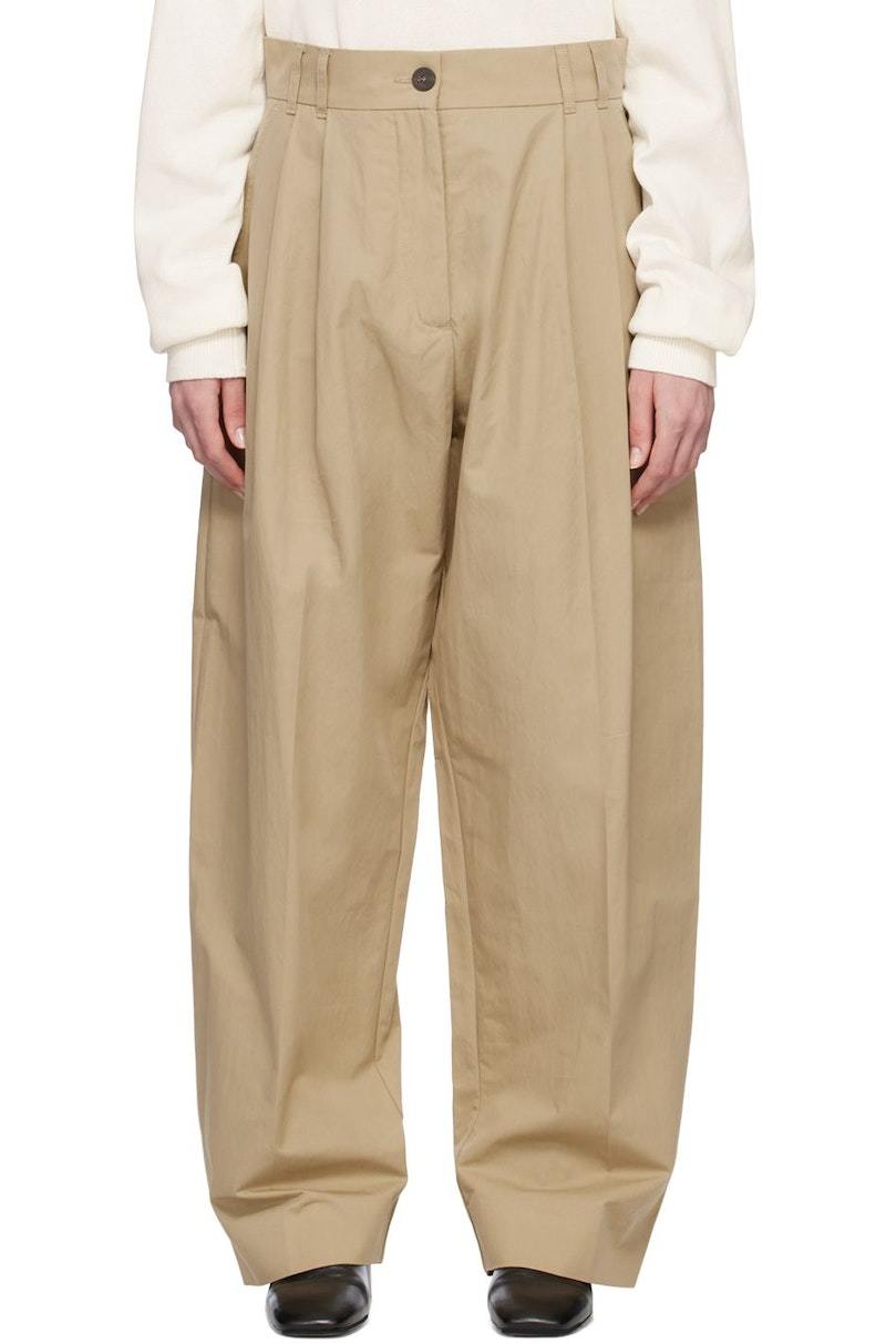 STUDIO NICHOLSON ベージュ volume pants STUDIO NICHOLSON - 【残りわずか】Deep Pleat Volume Pant