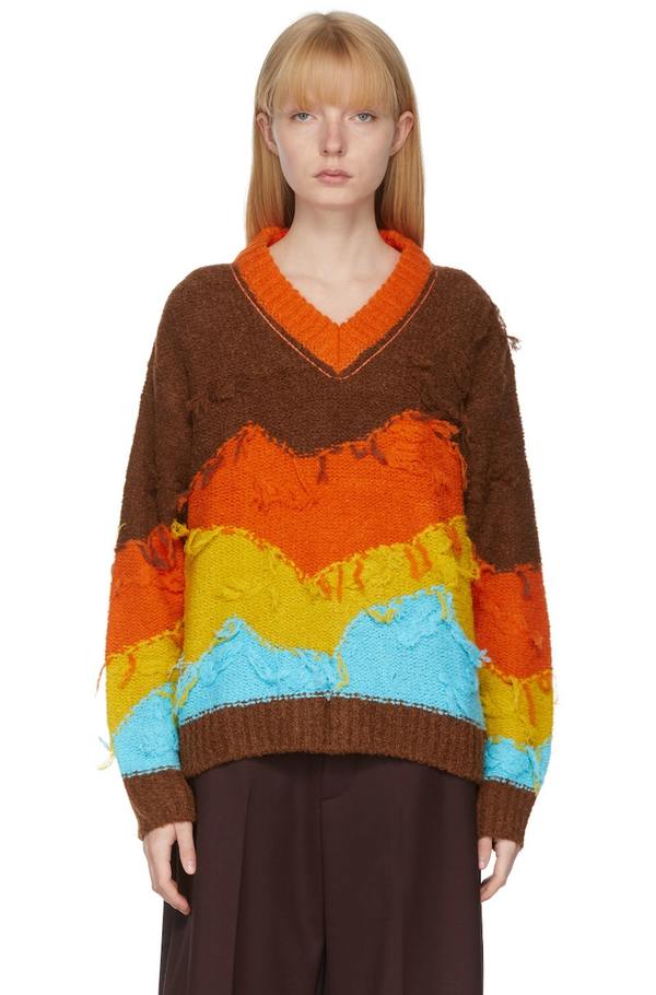 ANDERSSON BELL Multicolor Mountain Sweater - Orange/Blue/Brown