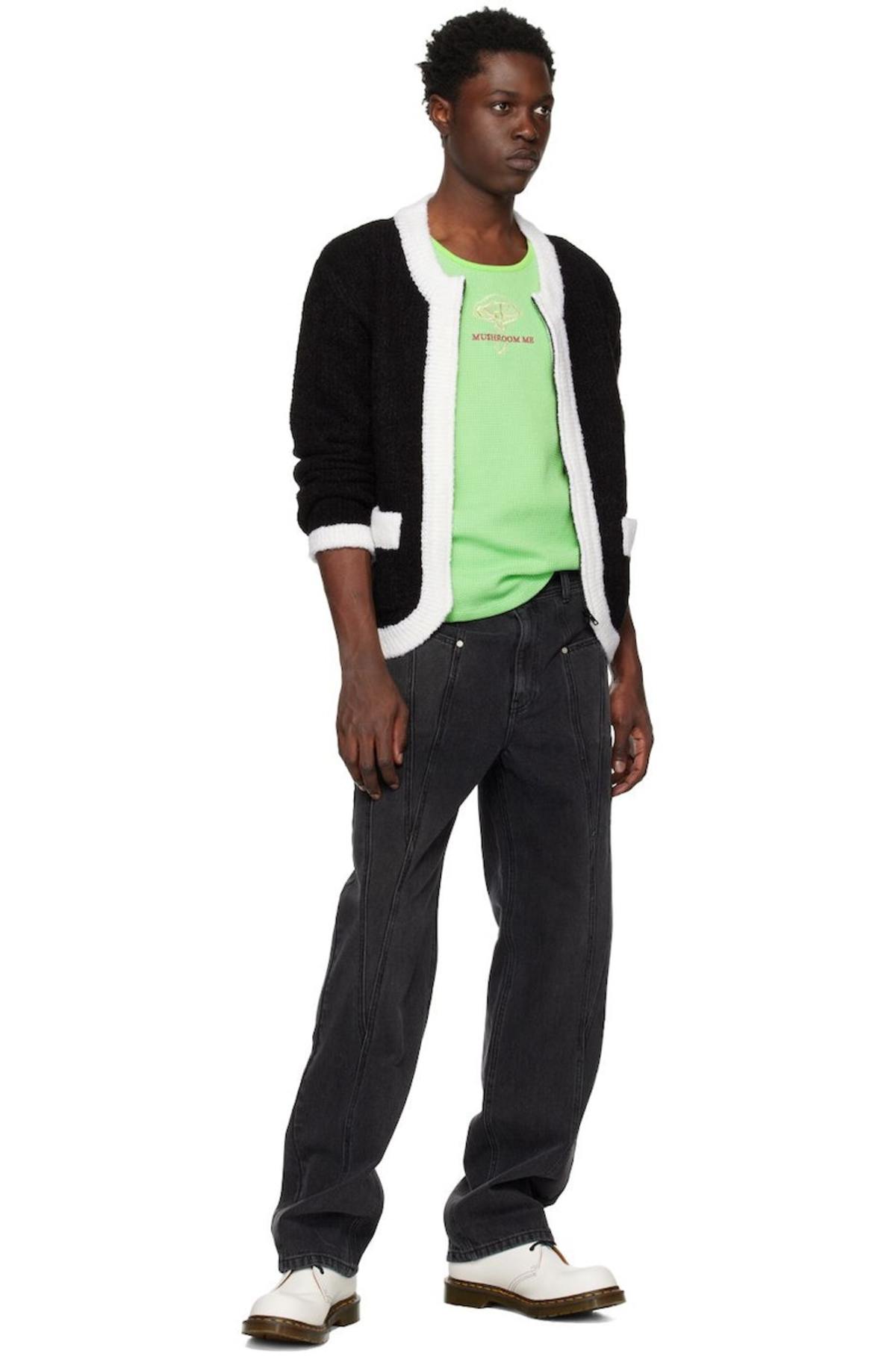 ANDERSSON BELL Black & White Zip Cardigan - Black - Image 4 of 4