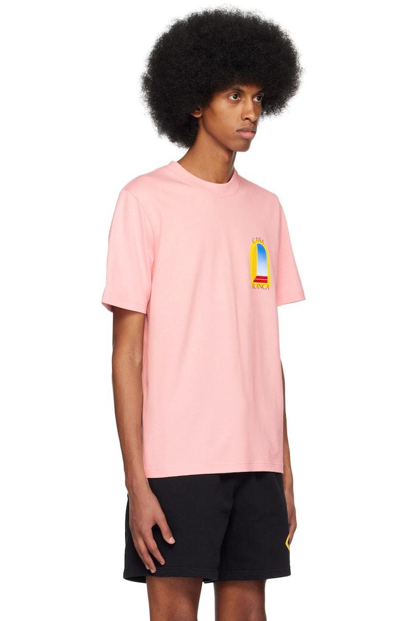 Tシャツ・カットソー CASABLANCA PINK COTTON T-SHIRT Casablanca Pink Organic Cotton T-Shirt Casablanca