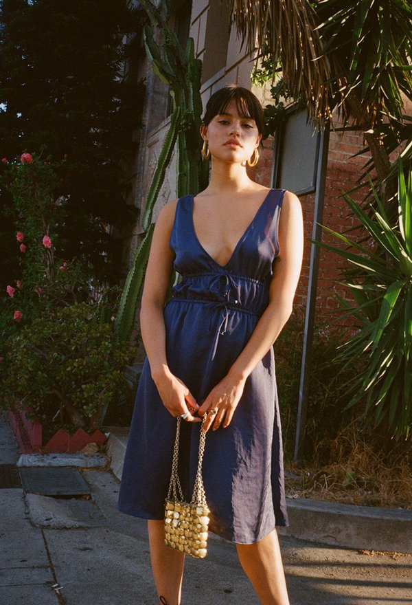 ciao lucia blue silk dress Ciao Lucia Isol Bleu Silk Dress M