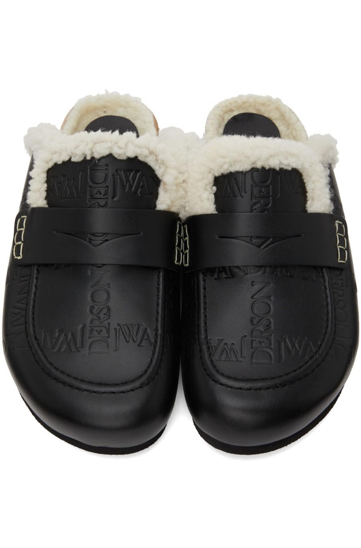 JW Anderson Embossed Calf Loafer Mule Black EU 46 NWT JW Anderson Leather chain loafer mules for Men - Black in  main image 3
