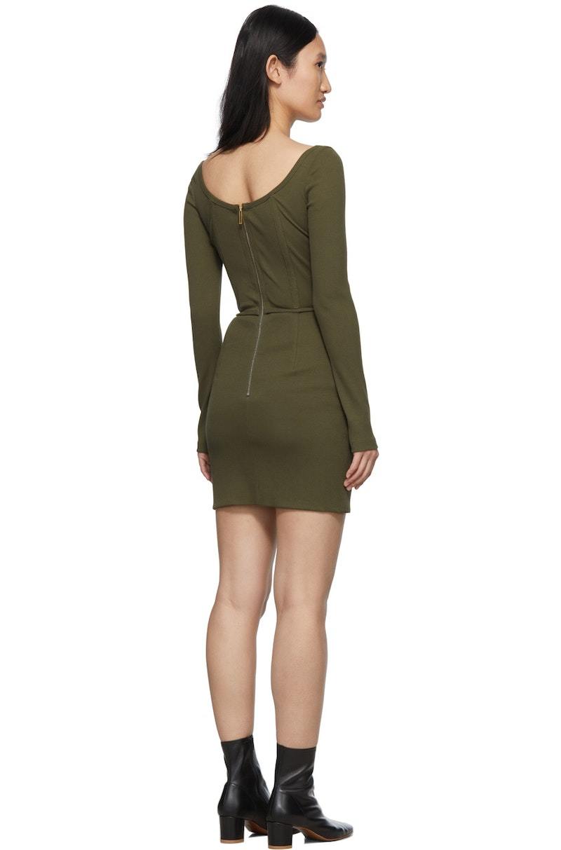 Dion Lee SSENSE Exclusive Rib Corset Mini Dress - Khaki | Garmentory