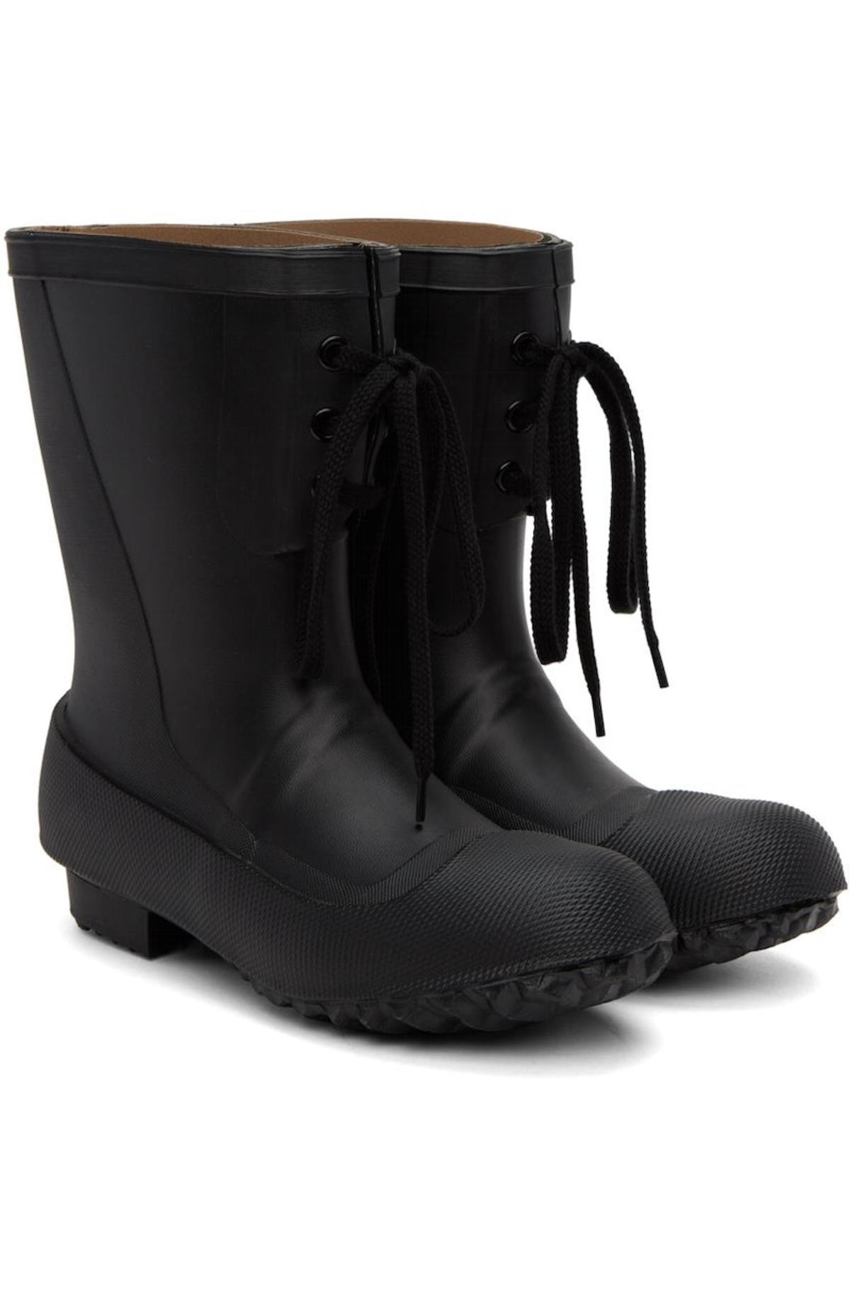UNDERCOVER Black Lace-Up Rain Boots Big kids main image 3