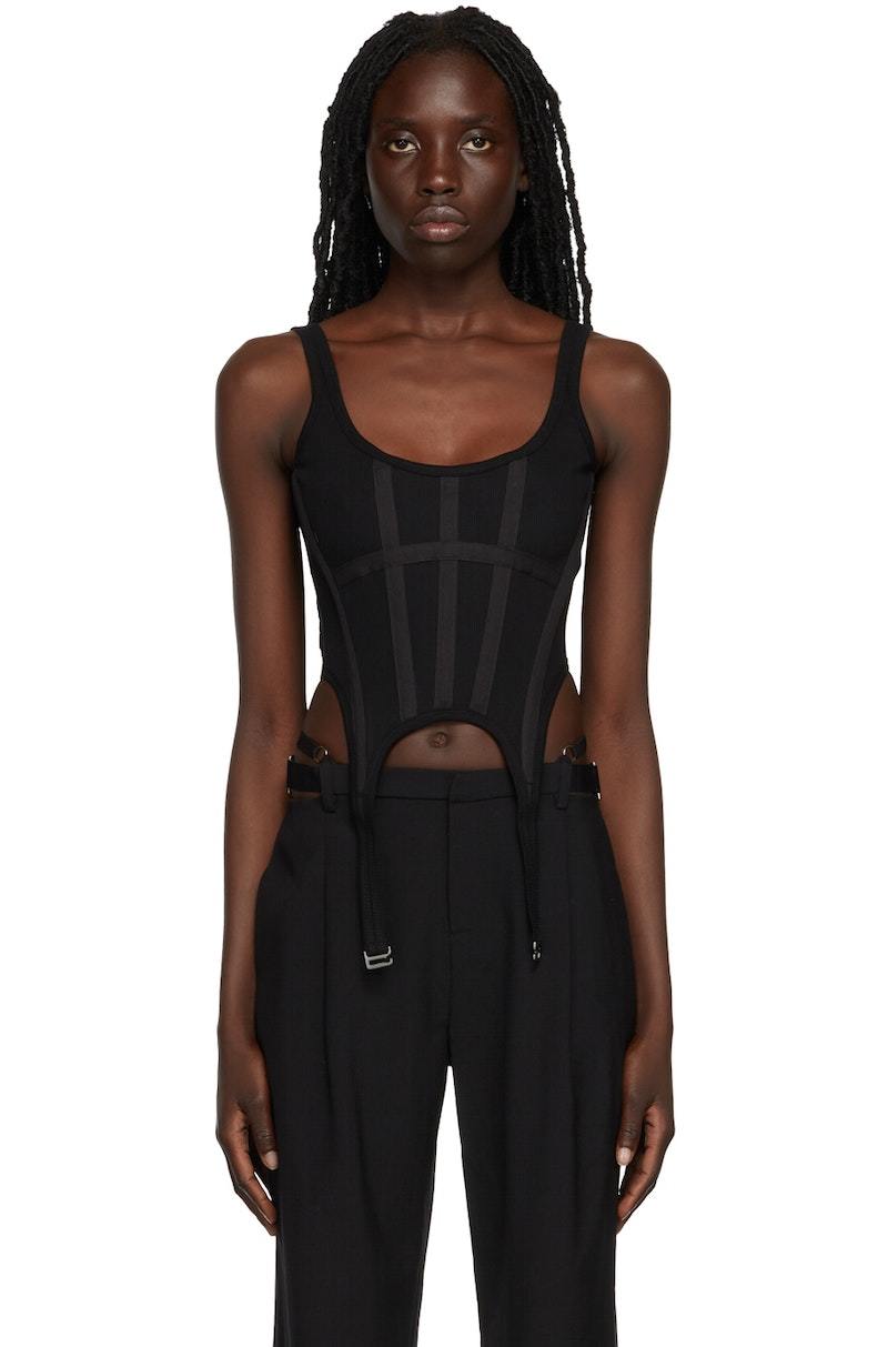 【関税込み】Dion Lee ブラック Corset Tシャツ Dion Lee Rib Combat Corset Tank Top - Black | Garmentory
