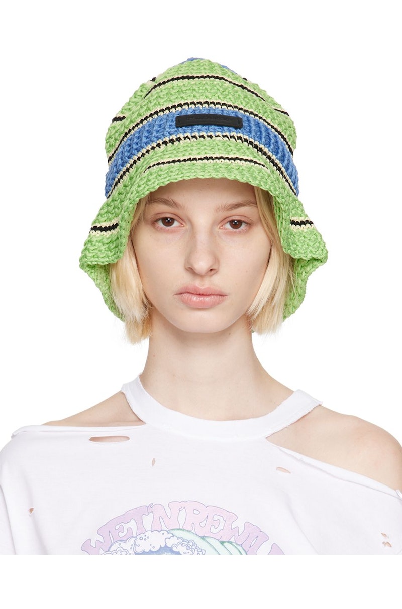 ハット Stella McCartney BUCKET HAT WITH LOGO (900453_WP01151000) Stella McCartney Embroidered-Logo Quilted Bucket Hat (Hats