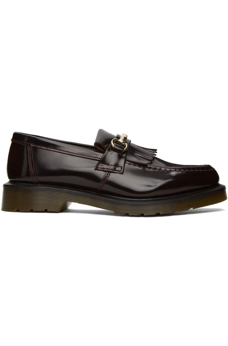 Dr. Martens Adrian Snaffle Smooth Kiltie Loafers - Burgundy  display picture 3
