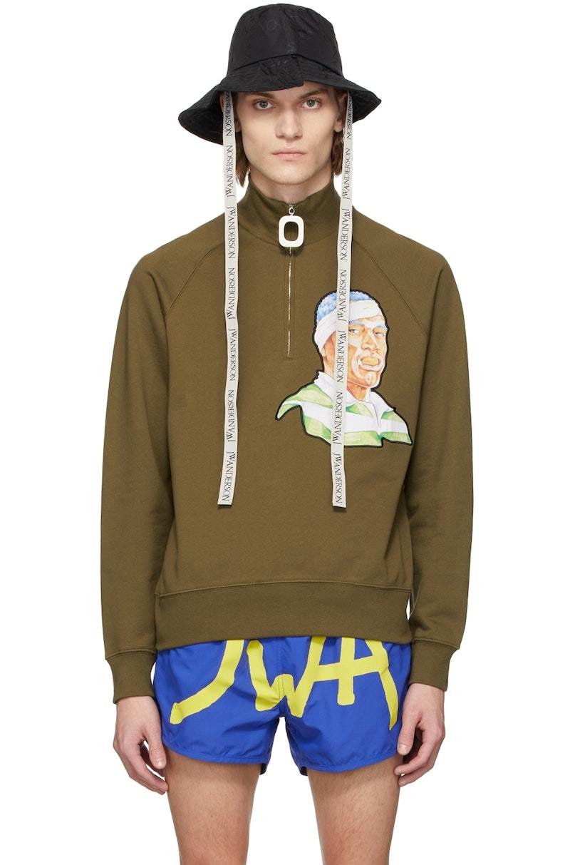 JW Anderson Black Canvas Asymmetric Bucket Hat Garmentory