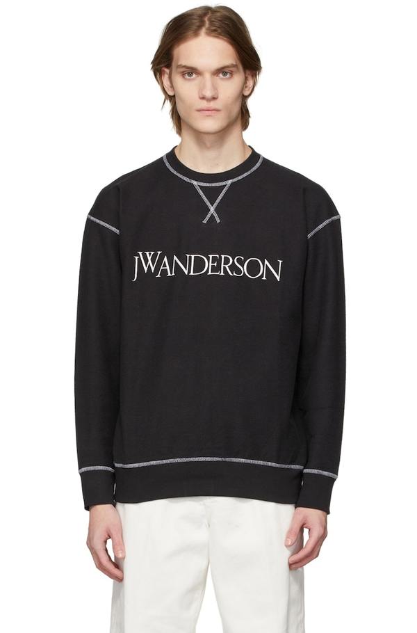 JW Anderson Black Inside Out Contrast Sweatshirt | Garmentory