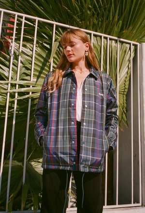stussy checkered coach jacket