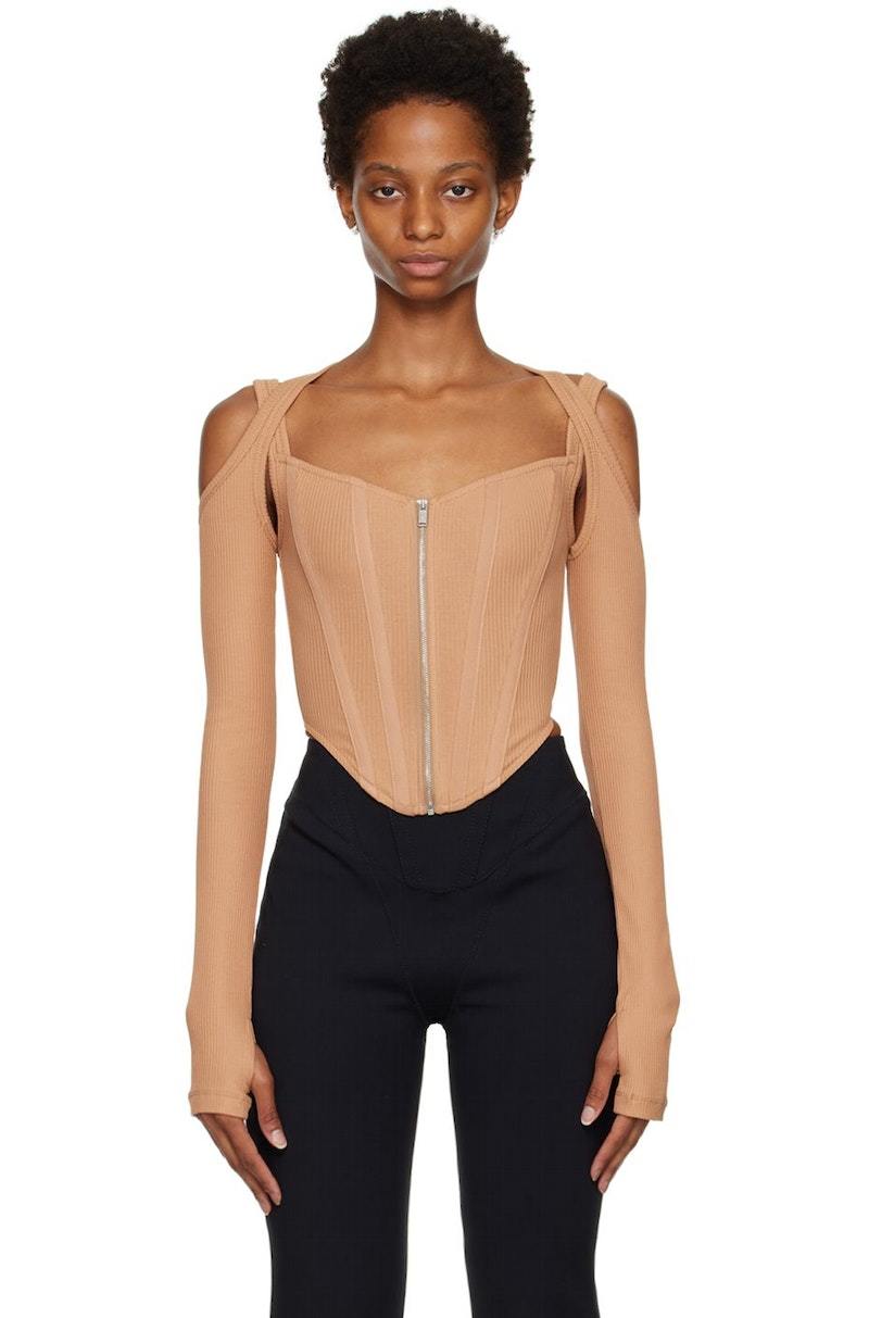 Dion Lee Shift Loop Long Sleeve T Shirt - Camel | Garmentory