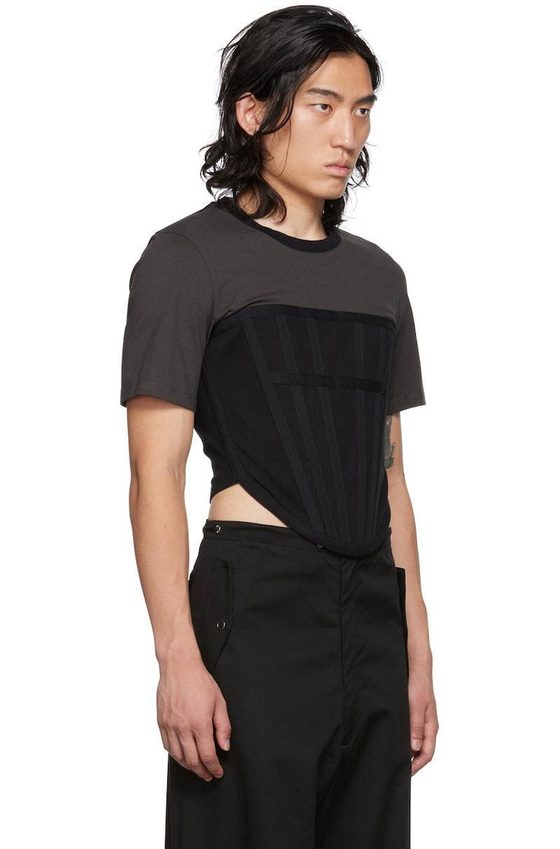 Dion Lee Corset T Shirt - Black/Gray | Garmentory