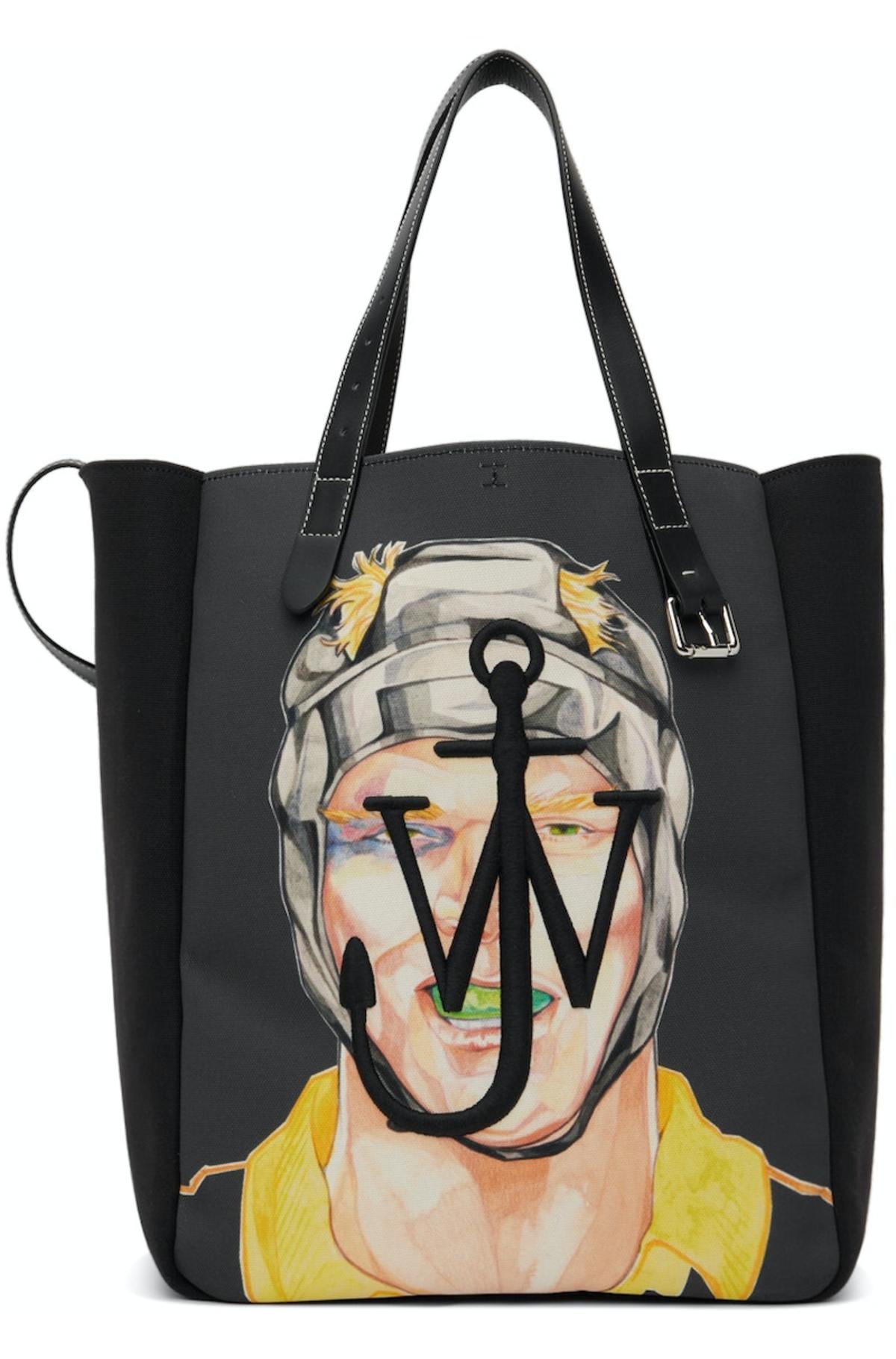 JW Anderson Black Pol Anglada Oversized Belt Shopper Tote