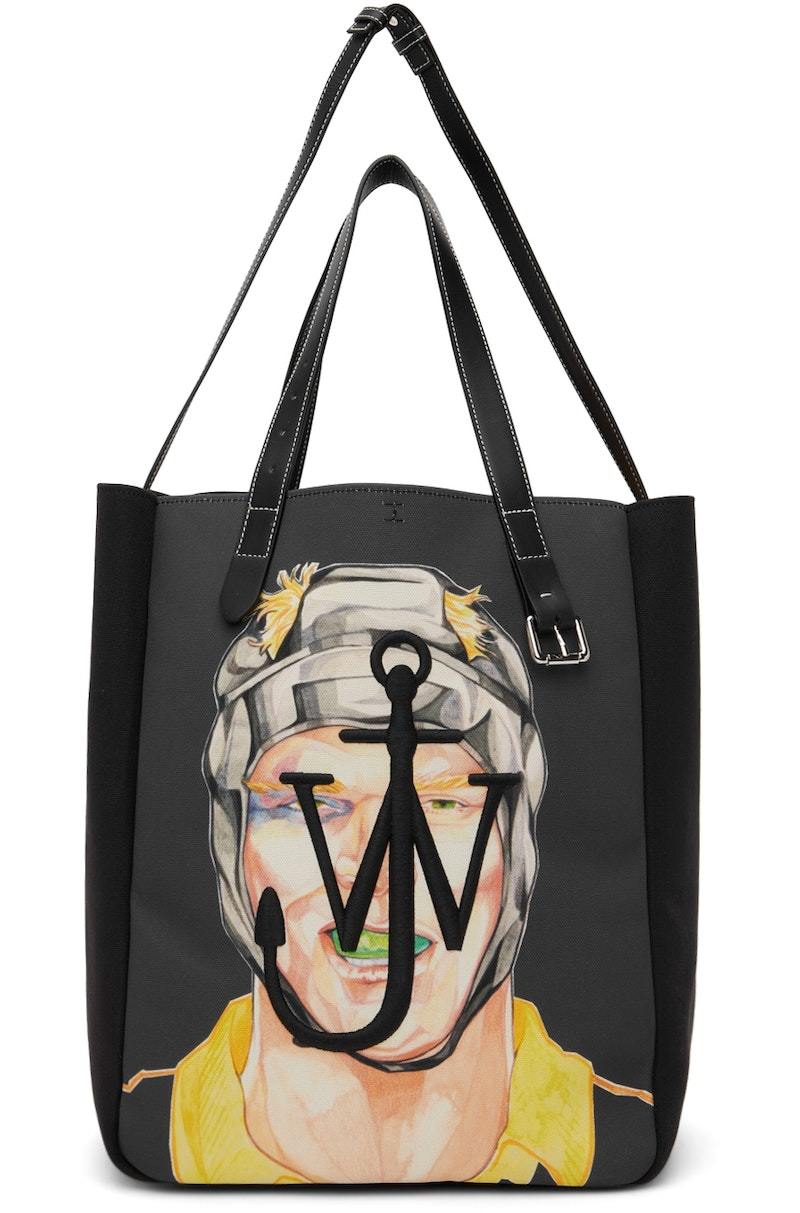 JW Anderson Black Pol Anglada Oversized Belt Shopper Tote