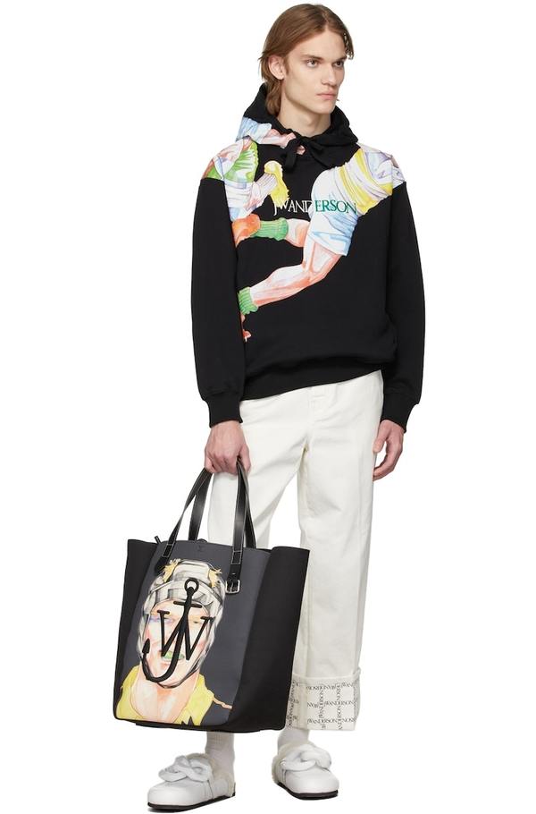 JW Anderson Black Pol Anglada Oversized Belt Shopper Tote