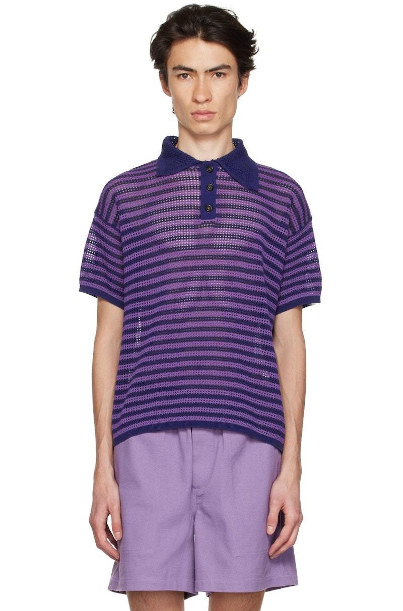 Bode Lattice Polo - Lavender | Garmentory