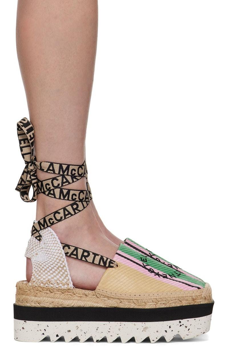 【Stella McCartney】 Gaia Platform Espadrilles 厚底 Gaia platform espadrilles in pink - Stella Mc Cartney