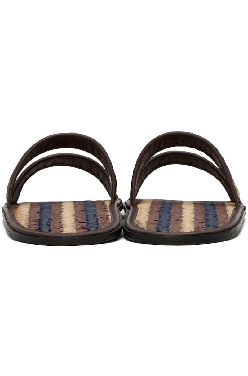Bode Brown Duotone Summer Slides | Garmentory