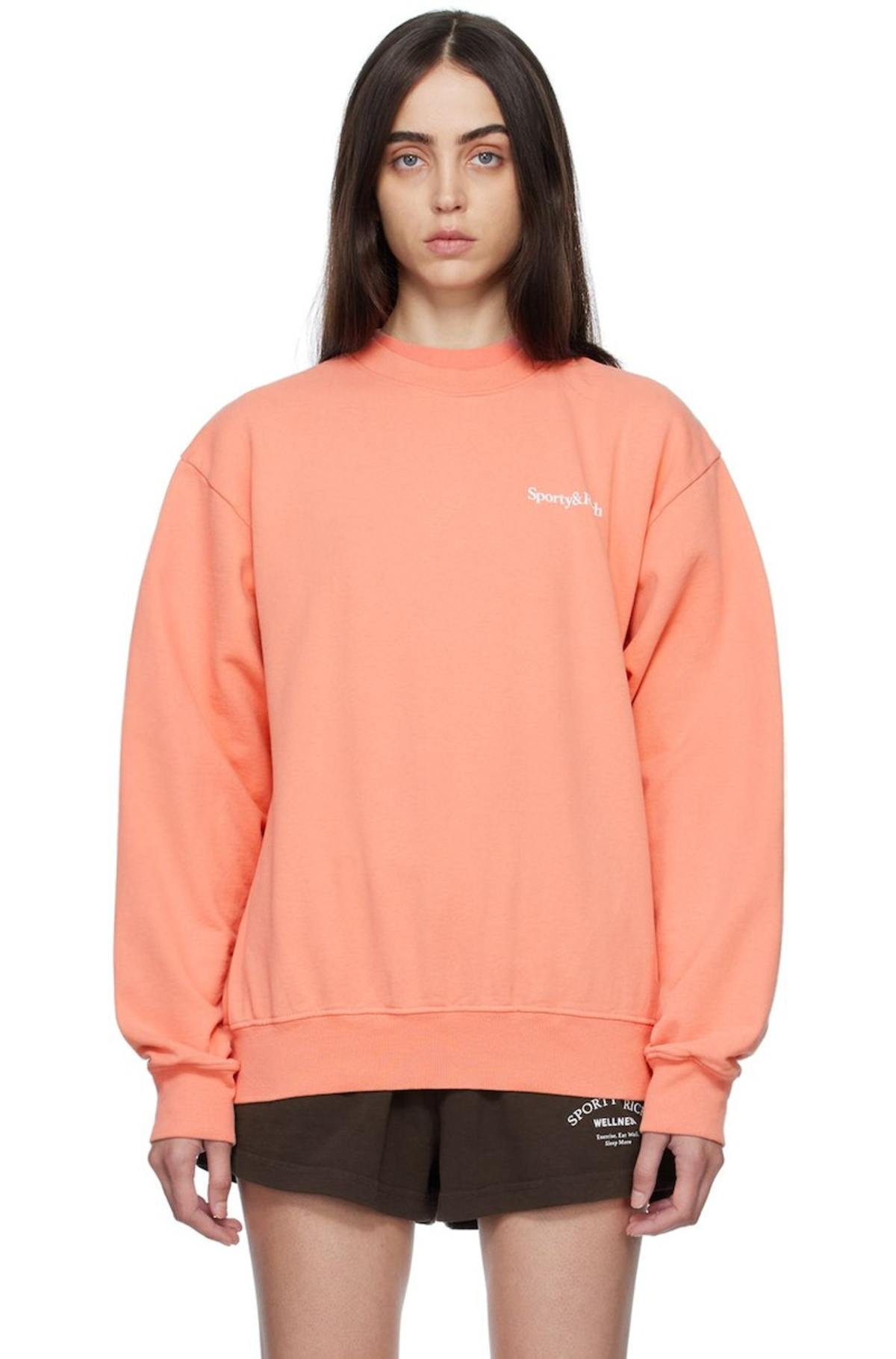 Sporty Rich Pink 'Health Wellness' Sweatshirt on Garmentory