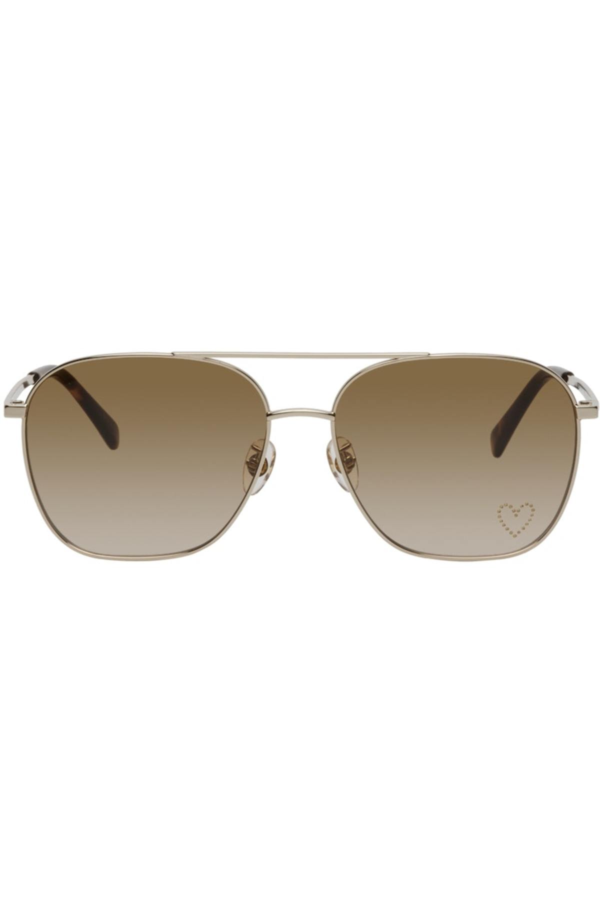 Stella McCartney Gold Aviator Sunglasses with Brown Lenses Authentic, like new. Stella Mc Cartney sunglasses.... | Depop main image 2