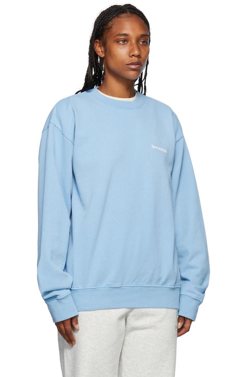 スウェット・トレーナー Sporty & Rich Water Drink Crewneck CR472PW Sporty & Rich Drink More Water Crewneck Blue | BSTN Store