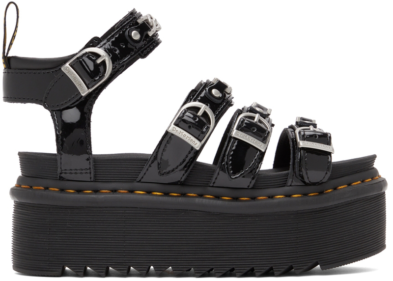 Dr. Martens Black Blaire II Quad Chain Platform Sandals | Garmentory