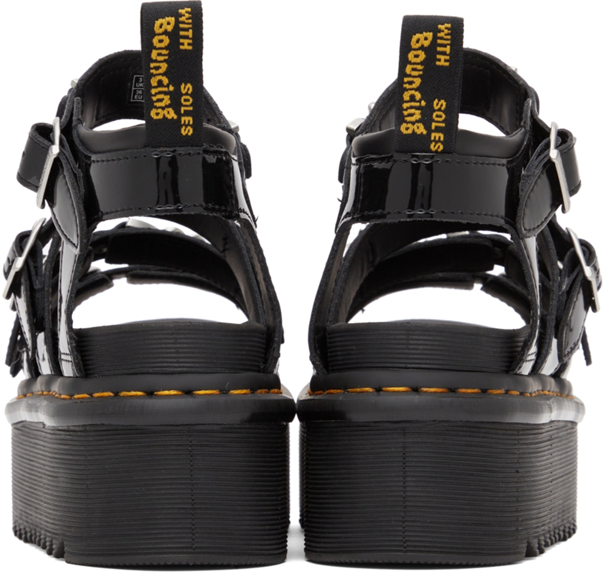 Dr. Martens Black Blaire II Quad Chain Platform Sandals | Garmentory
