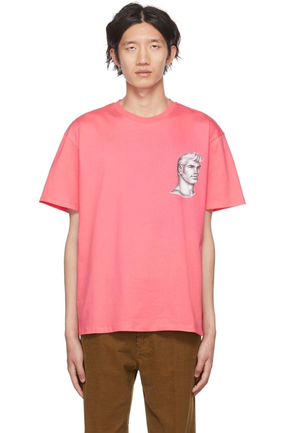 Tシャツ・カットソー JW ANDERSON Men T-shirt Pink JT0277PG1510 301 JW ANDERSON Tom of Finland T-Shirt - Pink | Garmentory