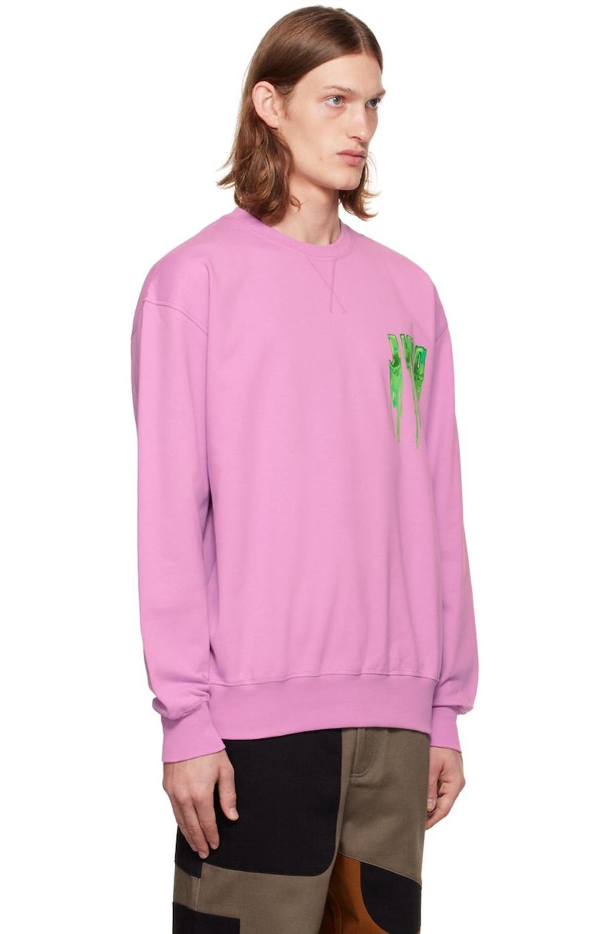 JW ANDERSON Pink Slime Classic Sweatshirt - Pink/Green | Garmentory