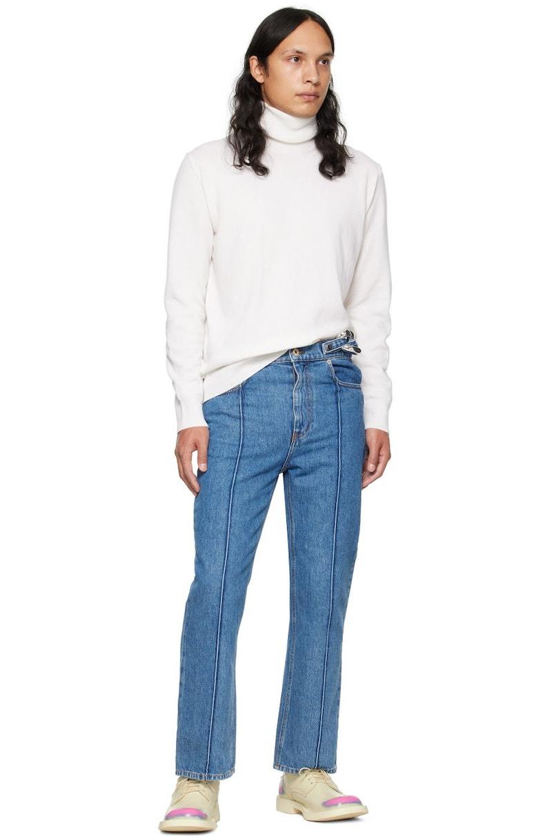 JW ANDERSON Blue Chain Link Jeans - Light blue | Garmentory