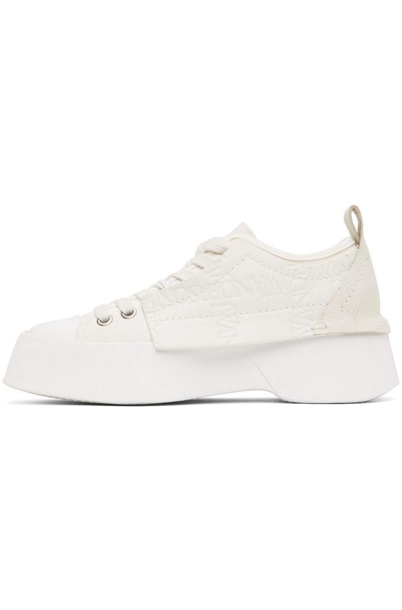 【関税&送料込】Jw Anderson White Stretch Polyester Blend Bl JW Anderson White Embossed Sneakers | Garmentory