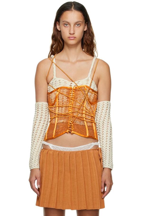 Isa Boulder Orange Bustier Camisole - Copper | Garmentory