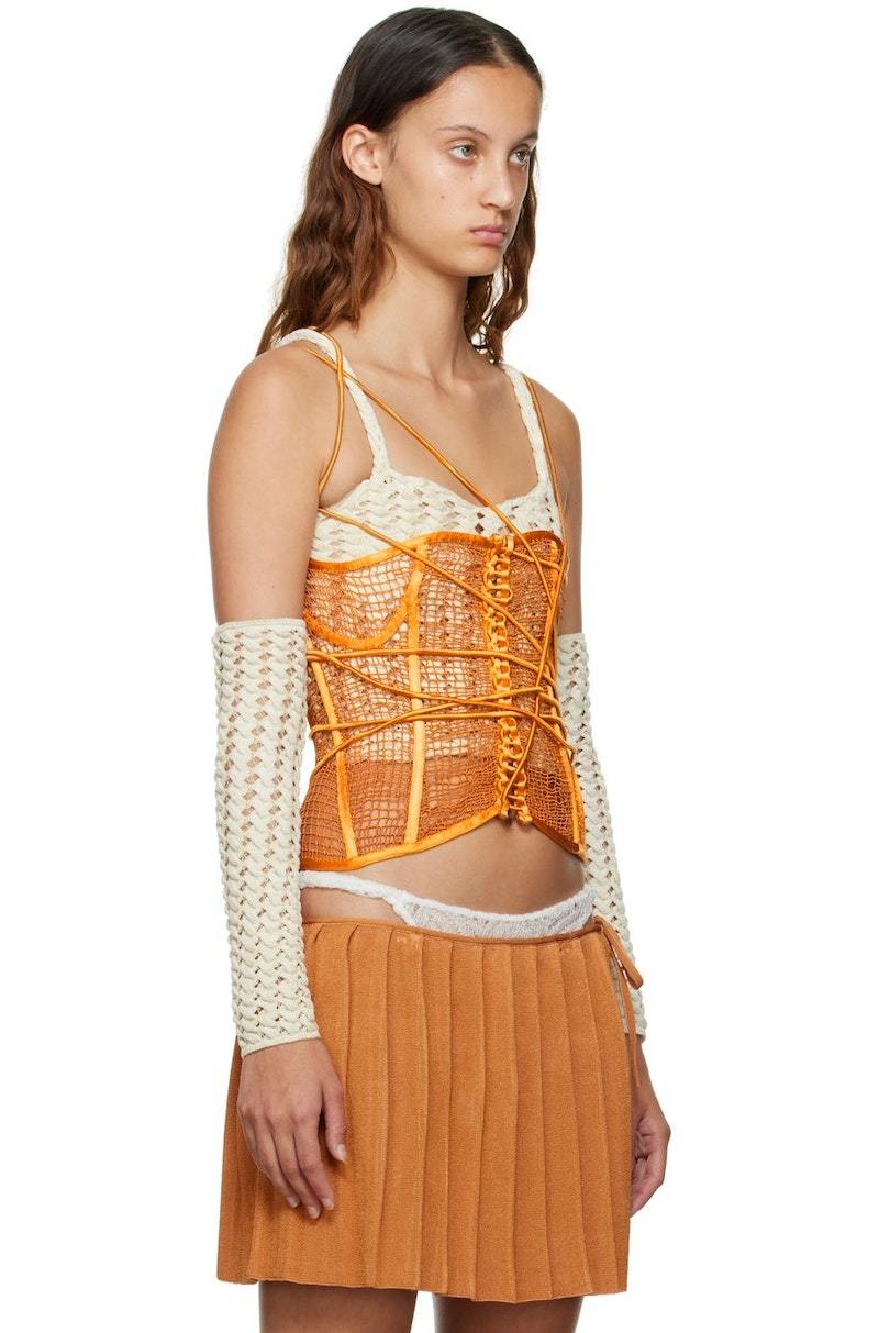 Isa Boulder Orange Bustier Camisole - Copper | Garmentory