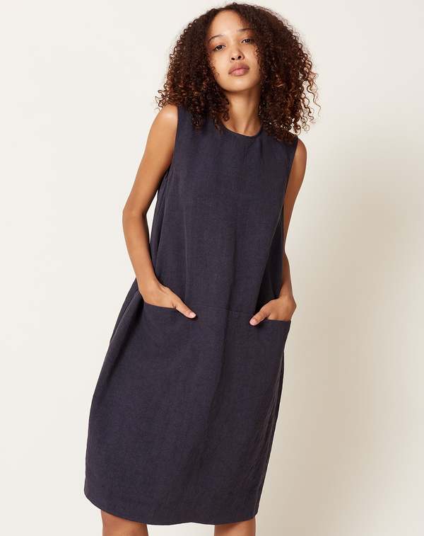 black linen halter neck dress Montserrat Dress main image 1
